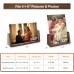 4x6 Picture Frame 2 Pack - Rustic Wooden Picture Frames with Walnut Wood Base and High Definition Break Free Acrylic Photo Covers for Tabletop or Desktop Display (Horizontal + Vertical)